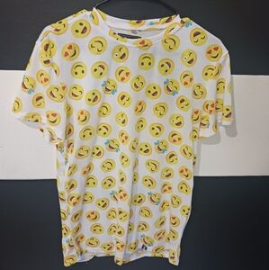Velero Boy Emojis White & yellow short sleeve shirt